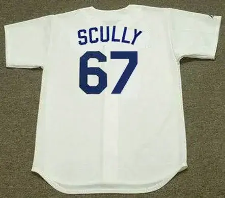 VIN SCULLY Los Angeles Dodgers Majestic Home Cooperstown Throwback Jersey 