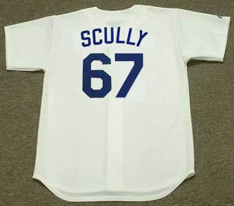 VIN SCULLY Los Angeles Dodgers Majestic Home Cooperstown Throwback Jersey 