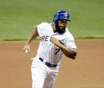 ERIC THAMES Milwaukee Brewers Majestic Alternate Home Baseball Jersey 
