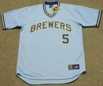 GEORGE SCOTT Milwaukee Brewers 1975 Majestic Cooperstown Throwback Away Jersey