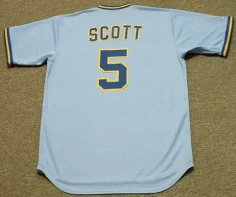GEORGE SCOTT Milwaukee Brewers 1975 Majestic Cooperstown Throwback Away Jersey 