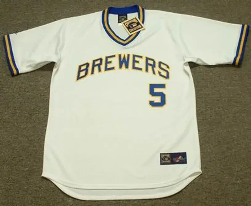 GEORGE SCOTT Milwaukee Brewers 1975 Majestic Cooperstown Throwback Home Jersey