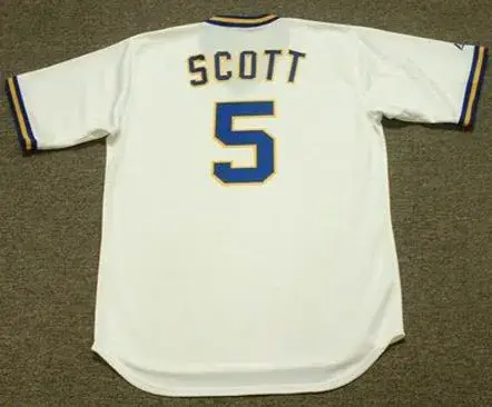 GEORGE SCOTT Milwaukee Brewers 1975 Majestic Cooperstown Throwback Home Jersey 