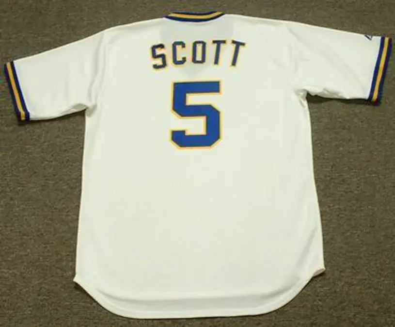 GEORGE SCOTT Milwaukee Brewers 1975 Majestic Cooperstown Throwback Home Jersey 