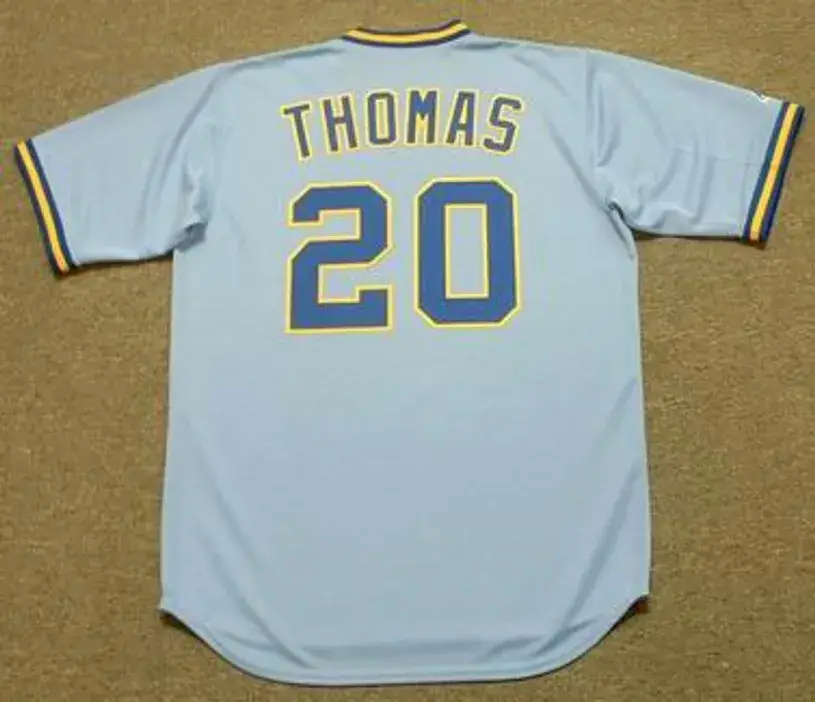 GORMAN THOMAS Milwaukee Brewers 1982 Majestic Cooperstown Throwback Away Jersey 