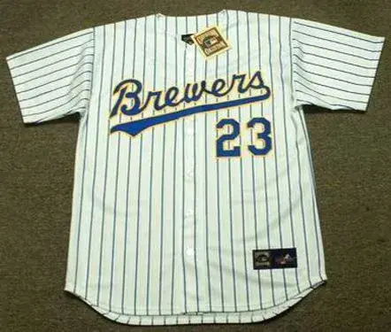 GREG VAUGHN Milwaukee Brewers 1993 Majestic Cooperstown Home Jersey