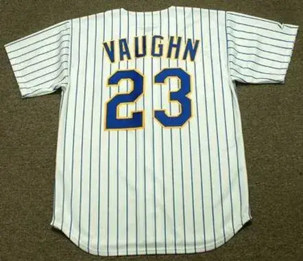 GREG VAUGHN Milwaukee Brewers 1993 Majestic Cooperstown Home Jersey 