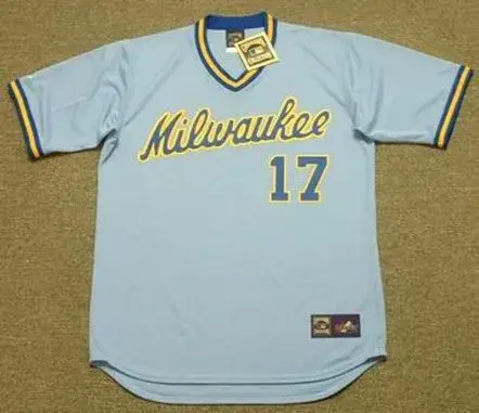 JIM GANTNER Milwaukee Brewers 1982 Majestic Cooperstown Throwback Away Jersey