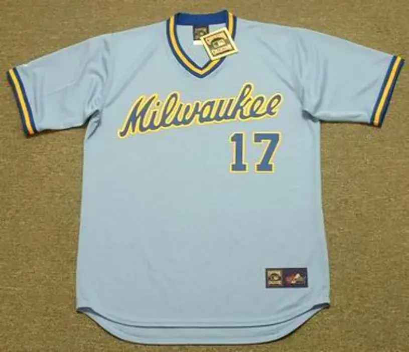 JIM GANTNER Milwaukee Brewers 1982 Majestic Cooperstown Throwback Away Jersey