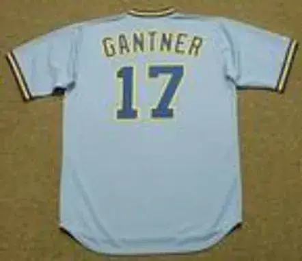 JIM GANTNER Milwaukee Brewers 1982 Majestic Cooperstown Throwback Away Jersey 