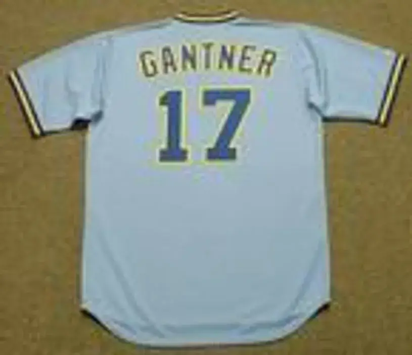 JIM GANTNER Milwaukee Brewers 1982 Majestic Cooperstown Throwback Away Jersey 