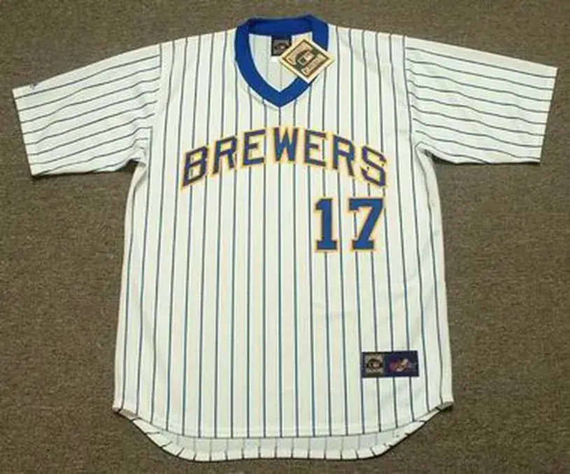 JIM GANTNER Milwaukee Brewers 1982 Majestic Cooperstown Throwback Home Jersey