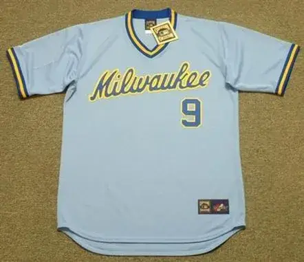 LARRY HISLE Milwaukee Brewers 1982 Majestic Cooperstown Throwback Away Jersey