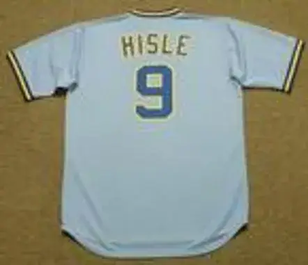 LARRY HISLE Milwaukee Brewers 1982 Majestic Cooperstown Throwback Away Jersey 