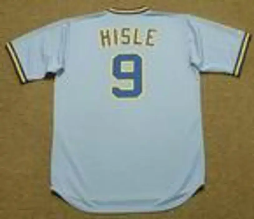 LARRY HISLE Milwaukee Brewers 1982 Majestic Cooperstown Throwback Away Jersey 