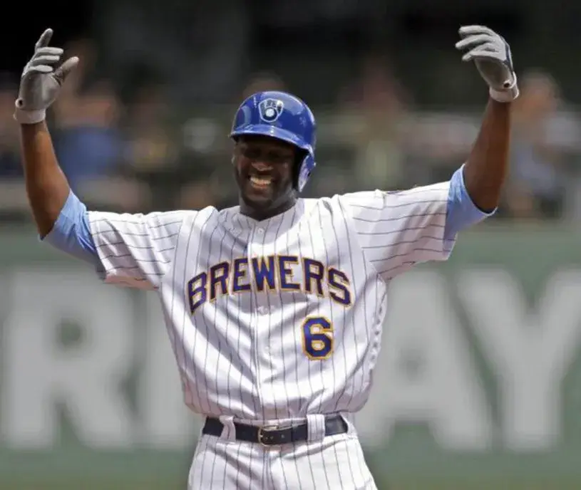 LORENZO CAIN Milwaukee Brewers Majestic Alternate Home Baseball Jersey 