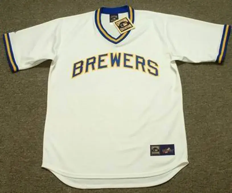 MILWAUKEE BREWERS 1970’s Majestic Athletic Cooperstown Throwback Home Jersey