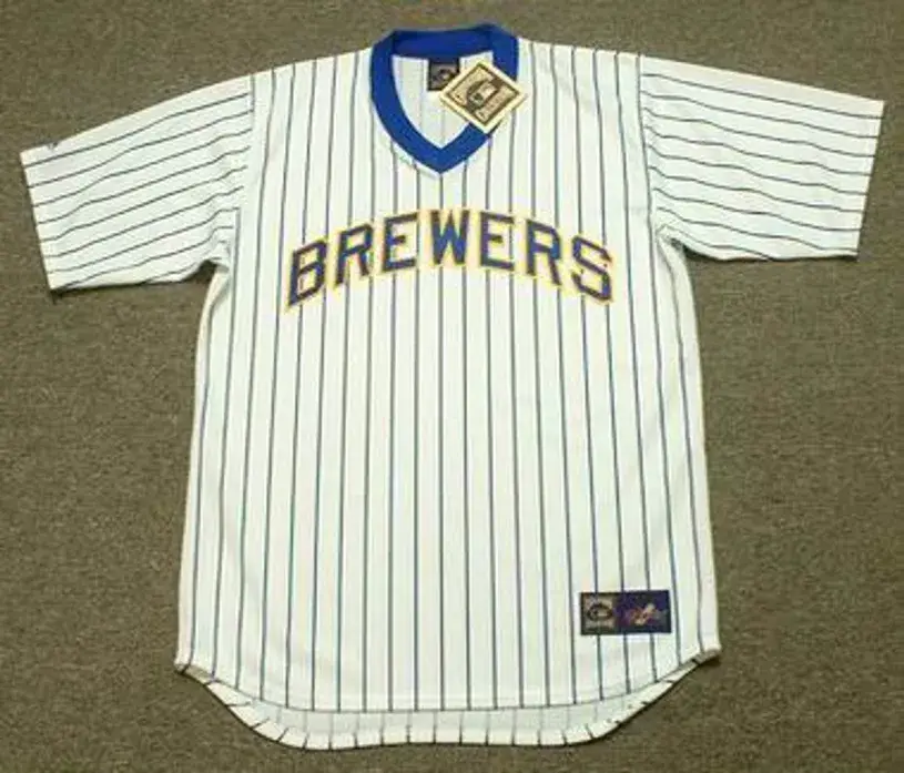 MILWAUKEE BREWERS 1980’s Majestic Cooperstown Throwback Home Baseball Jersey