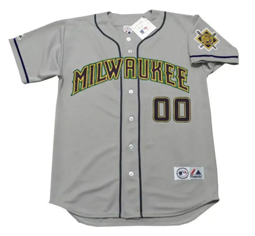 MILWAUKEE BREWERS 1990’s Away Majestic Throwback Jersey Customized “Any Name & Number(s)”