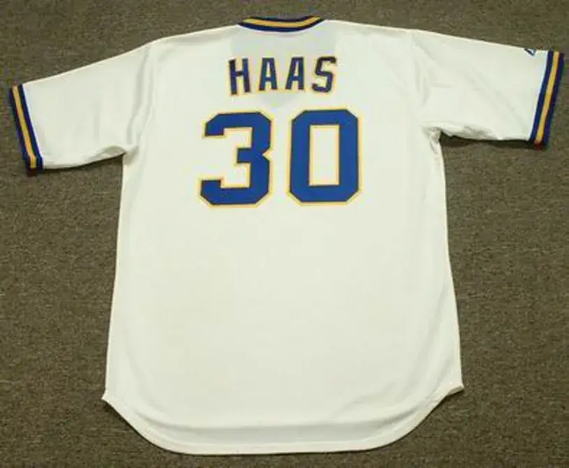 MOOSE HAAS Milwaukee Brewers 1977 Majestic Cooperstown Throwback Home Jersey 