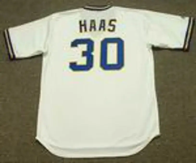 MOOSE HAAS Milwaukee Brewers 1977 Majestic Cooperstown Throwback Home Jersey 