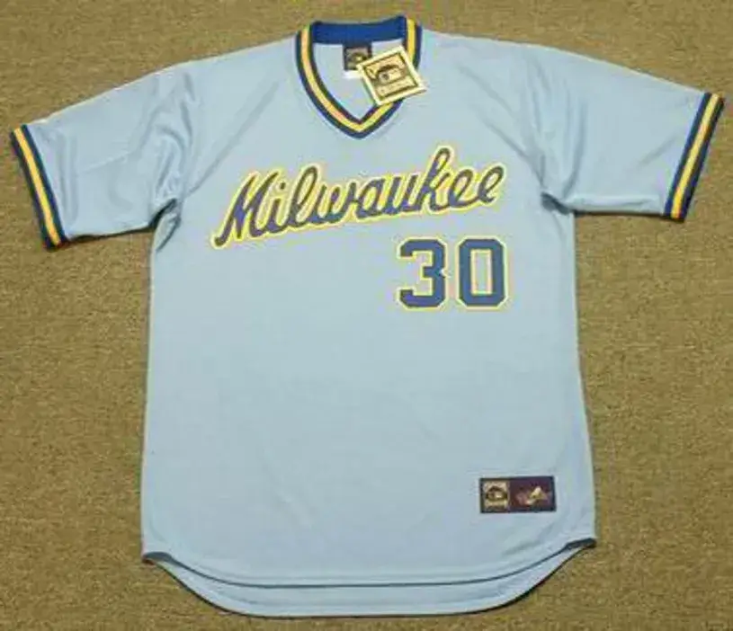 MOOSE HAAS Milwaukee Brewers 1982 Majestic Cooperstown Throwback Away Jersey