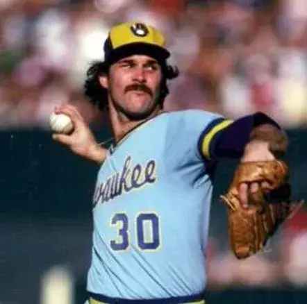 MOOSE HAAS Milwaukee Brewers 1982 Majestic Cooperstown Throwback Away Jersey 