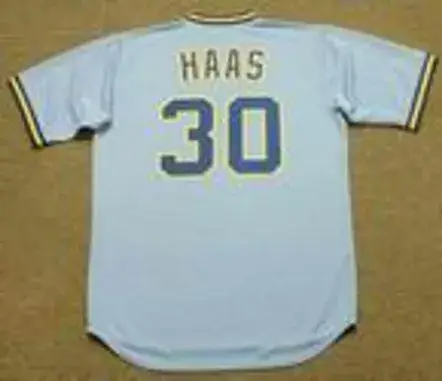 MOOSE HAAS Milwaukee Brewers 1982 Majestic Cooperstown Throwback Away Jersey 