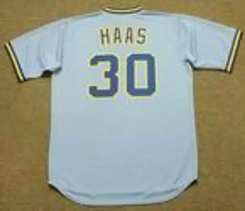 MOOSE HAAS Milwaukee Brewers 1982 Majestic Cooperstown Throwback Away Jersey 