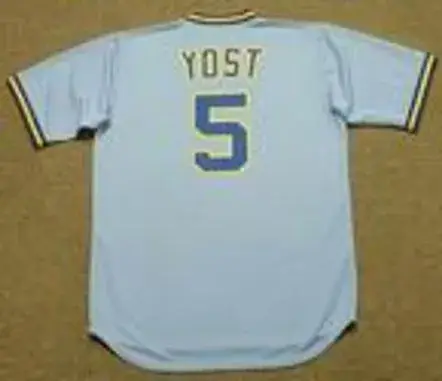 NED YOST Milwaukee Brewers 1982 Majestic Cooperstown Throwback Away Jersey 