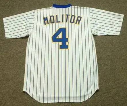 PAUL MOLITOR Milwaukee Brewers 1984 Majestic Cooperstown Throwback Home Jersey 