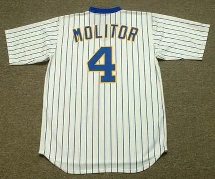 PAUL MOLITOR Milwaukee Brewers 1984 Majestic Cooperstown Throwback Home Jersey 
