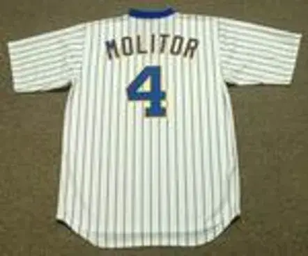 PAUL MOLITOR Milwaukee Brewers 1984 Majestic Cooperstown Throwback Home Jersey 