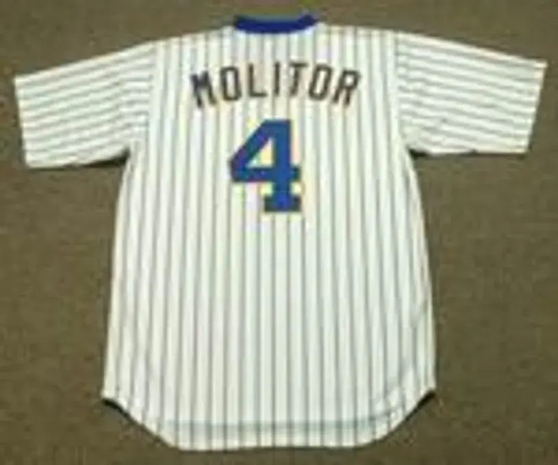 PAUL MOLITOR Milwaukee Brewers 1984 Majestic Cooperstown Throwback Home Jersey 