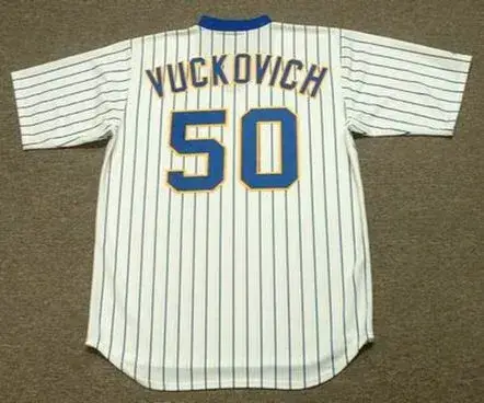 PETE VUCKOVICH Milwaukee Brewers 1982 Majestic Cooperstown Home Jersey 