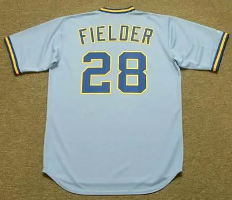 PRINCE FIELDER Milwaukee Brewers 1980’s Majestic Cooperstown Throwback Away Jersey 
