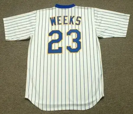 RICKIE WEEKS Milwaukee Brewers 1980’s Majestic Cooperstown Throwback Home Jersey 