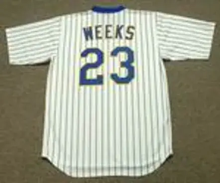 RICKIE WEEKS Milwaukee Brewers 1980’s Majestic Cooperstown Throwback Home Jersey 