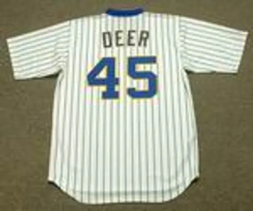 ROB DEER Milwaukee Brewers 1987 Majestic Cooperstown Throwback Home Jersey 