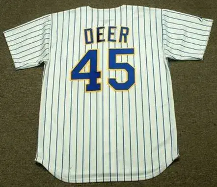 ROB DEER Milwaukee Brewers 1990 Majestic Cooperstown Home Jersey 