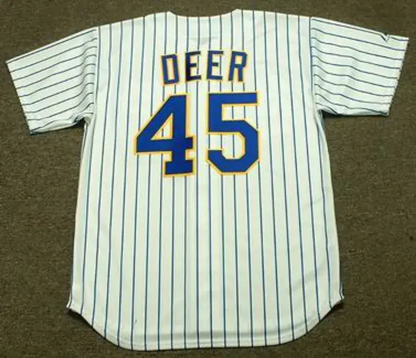 ROB DEER Milwaukee Brewers 1990 Majestic Cooperstown Home Jersey 