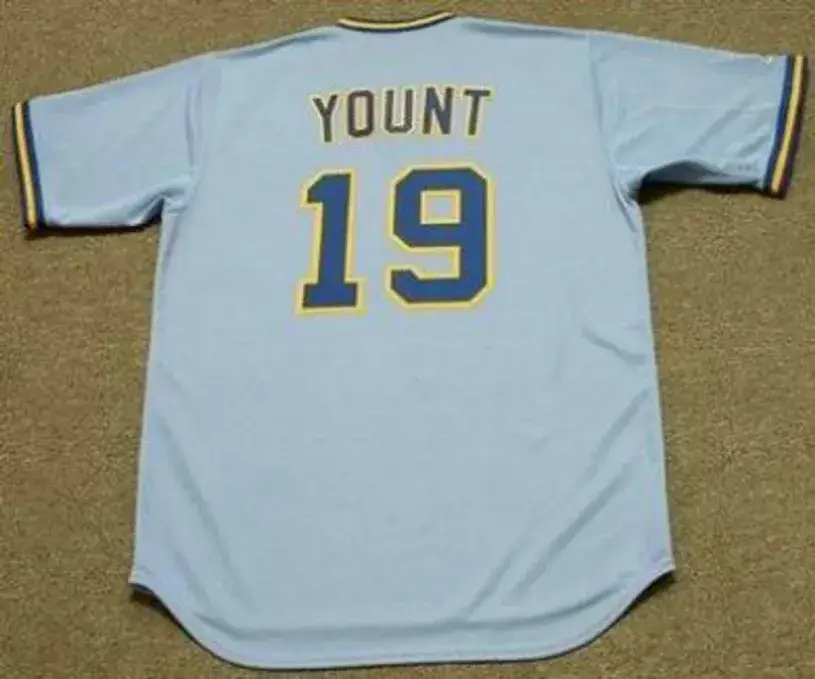 ROBIN YOUNT Milwaukee Brewers 1974 Majestic Cooperstown Throwback Away Jersey 