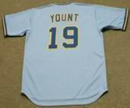 ROBIN YOUNT Milwaukee Brewers 1974 Majestic Cooperstown Throwback Away Jersey 