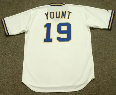 ROBIN YOUNT Milwaukee Brewers 1974 Majestic Cooperstown Throwback Home Jersey 