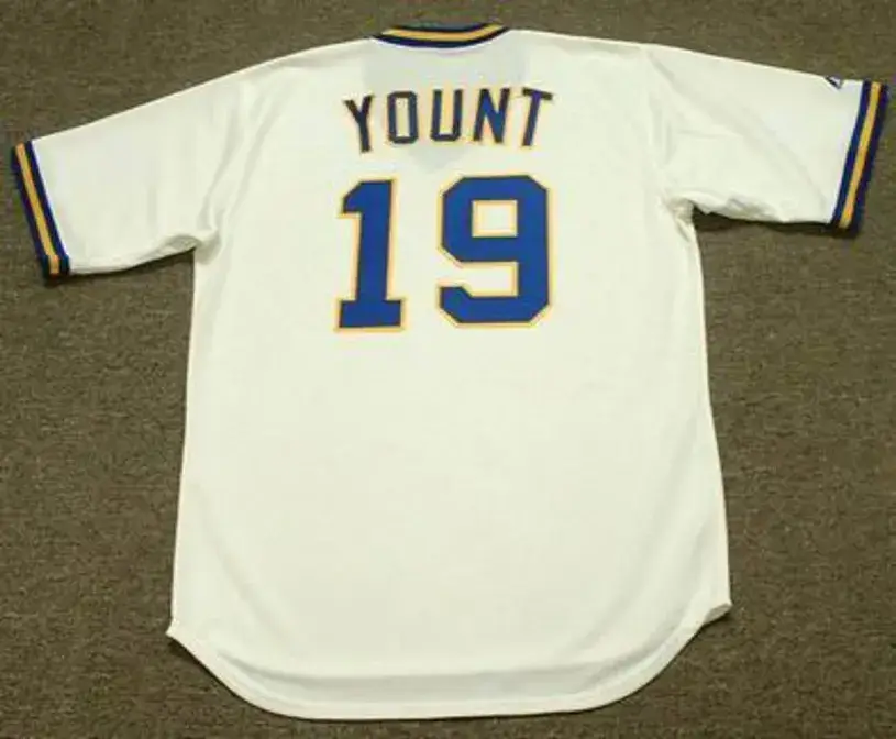 ROBIN YOUNT Milwaukee Brewers 1974 Majestic Cooperstown Throwback Home Jersey 