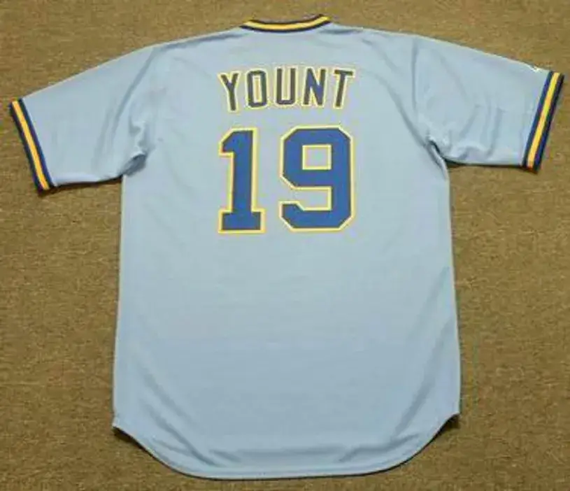 ROBIN YOUNT Milwaukee Brewers 1984 Majestic Cooperstown Throwback Away Jersey 