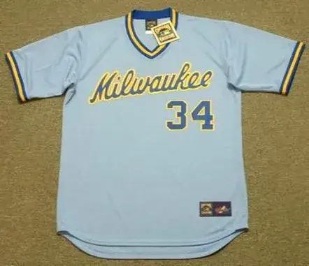 ROLLIE FINGERS Milwaukee Brewers 1982 Majestic Throwback Away Jersey