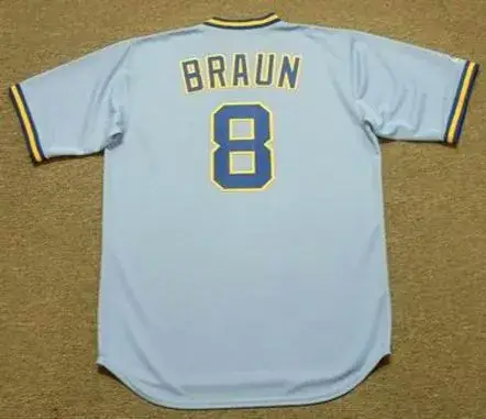 RYAN BRAUN Milwaukee Brewers 1980’s Away Majestic Throwback Baseball Jersey 