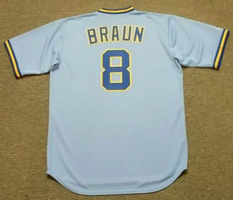 RYAN BRAUN Milwaukee Brewers 1980’s Away Majestic Throwback Baseball Jersey 