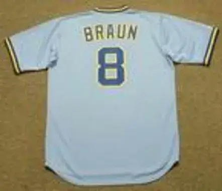RYAN BRAUN Milwaukee Brewers 1980’s Away Majestic Throwback Baseball Jersey 